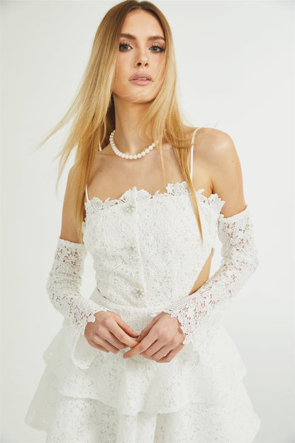 Cyrielle dantel mini elbise