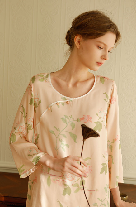 Yaz Saten Çiçek Baskı Seti