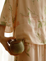 Yaz Saten Çiçek Baskı Seti