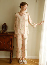 Yaz Saten Çiçek Baskı Seti