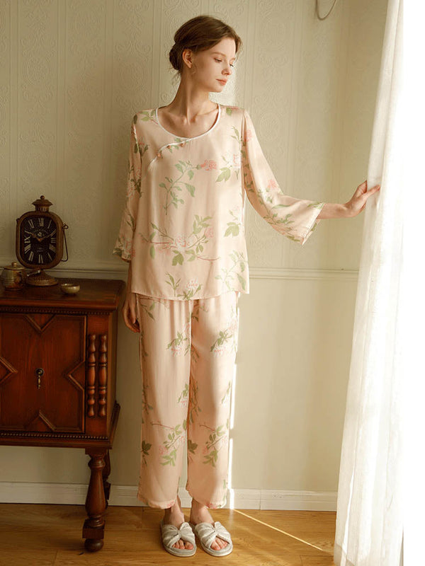 Yaz Saten Çiçek Baskı Seti