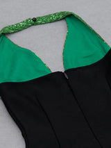 Seksi Hollow Sırt Açık Halter Bandaj Elbise