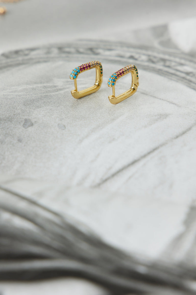 18 Ayar Altın Kaplama Özel Tılsım Küpe Karışık