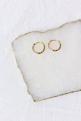 18 Ayar Altın Kaplama Tamamı Taşlı Küpe