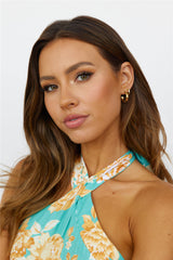 18 Ayar Altın Kaplama Ares Dünya Küpe Altın