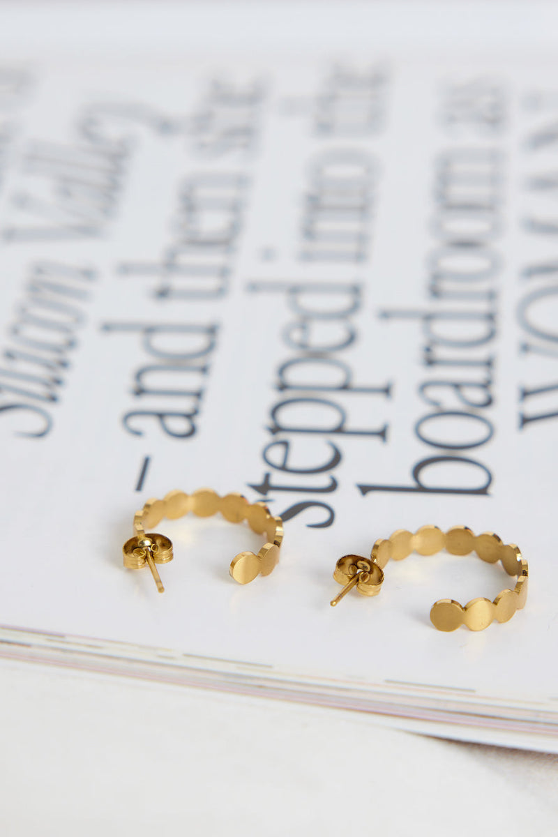 18 Ayar Altın Kaplama Ares Dünya Küpe Altın