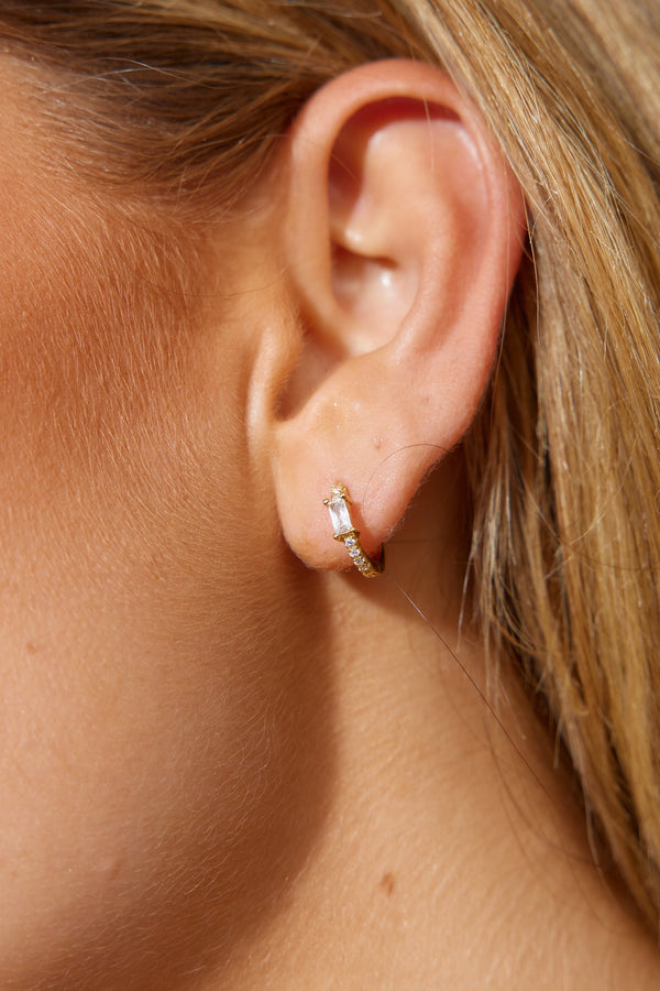 18K Altın Kaplama Gözler Ruha Küpe Şeffaf