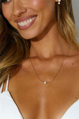 18 Ayar Altın Kaplama Lüks İnci Kolye Altın