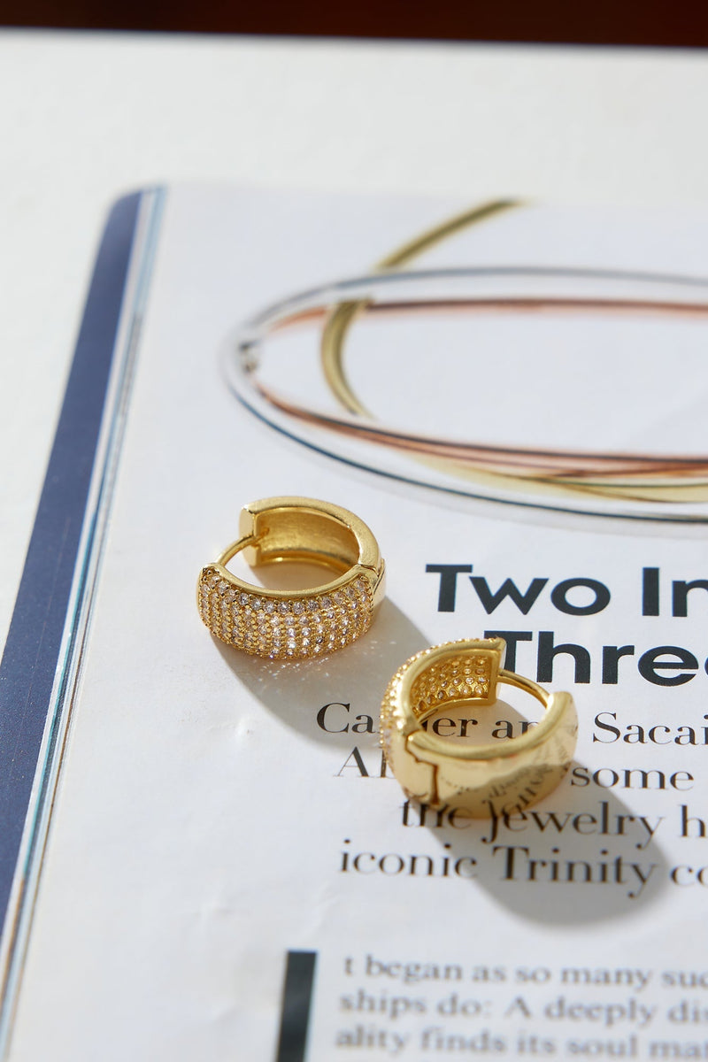 18 Ayar Altın Kaplama Açıklamalı Halka Küpe Altın