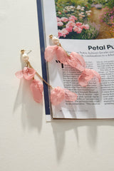 18 Ayar Altın Kaplama Çiçekli Yapraklı Küpe Altın