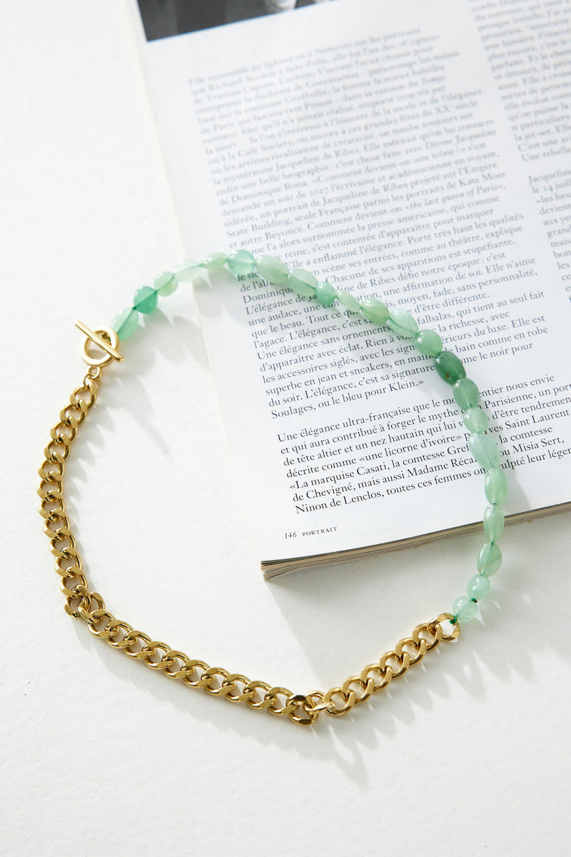 18 Ayar Altın Kaplama Gizli Harfli Kolye Altın Yeşil