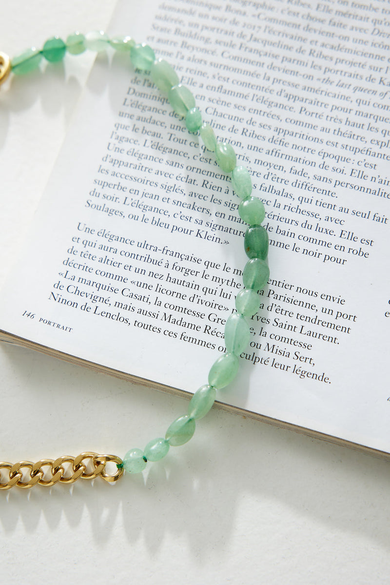 18 Ayar Altın Kaplama Gizli Harfli Kolye Altın Yeşil