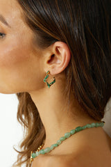 18 Ayar Altın Kaplama Gizli Harfli Kolye Altın Yeşil