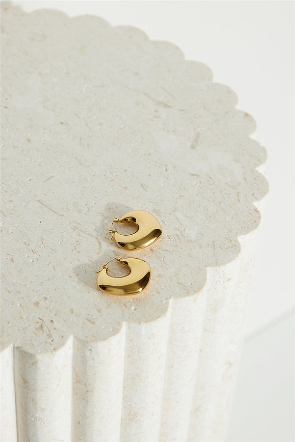 18 Ayar Kaplama Altın Ayışığı Halka Küpe Altın