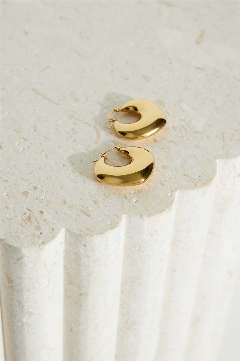 18 Ayar Kaplama Altın Ayışığı Halka Küpe Altın