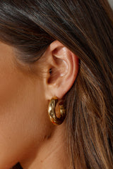 18 Ayar Altın Kaplama Stiliniz Halka Küpe Altın