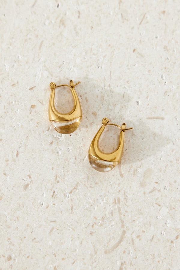 18 Ayar Altın Kaplama Dondurulmuş Buz Saçağı Halka Küpe Altın