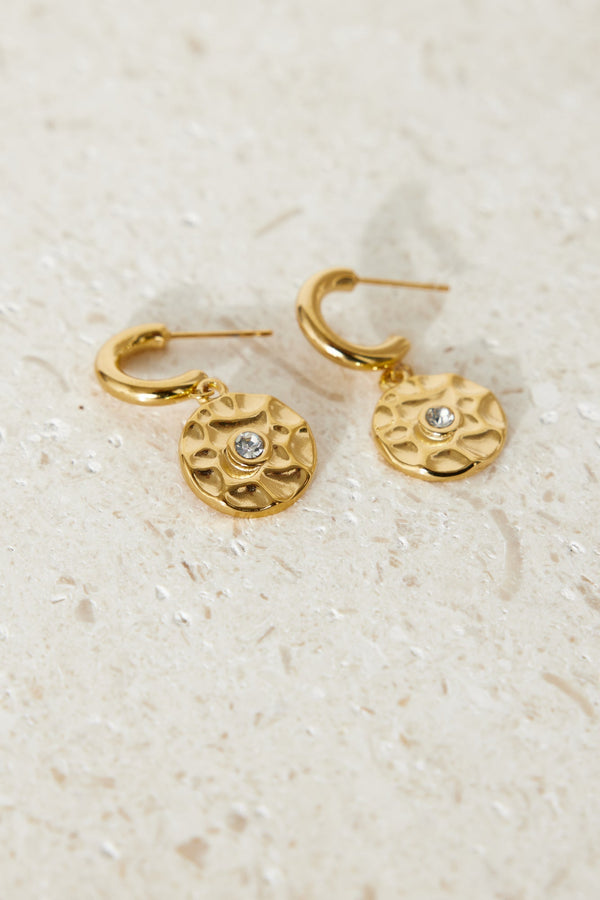 18 Ayar Altın Kaplama Servis Pırlanta Küpe Altın