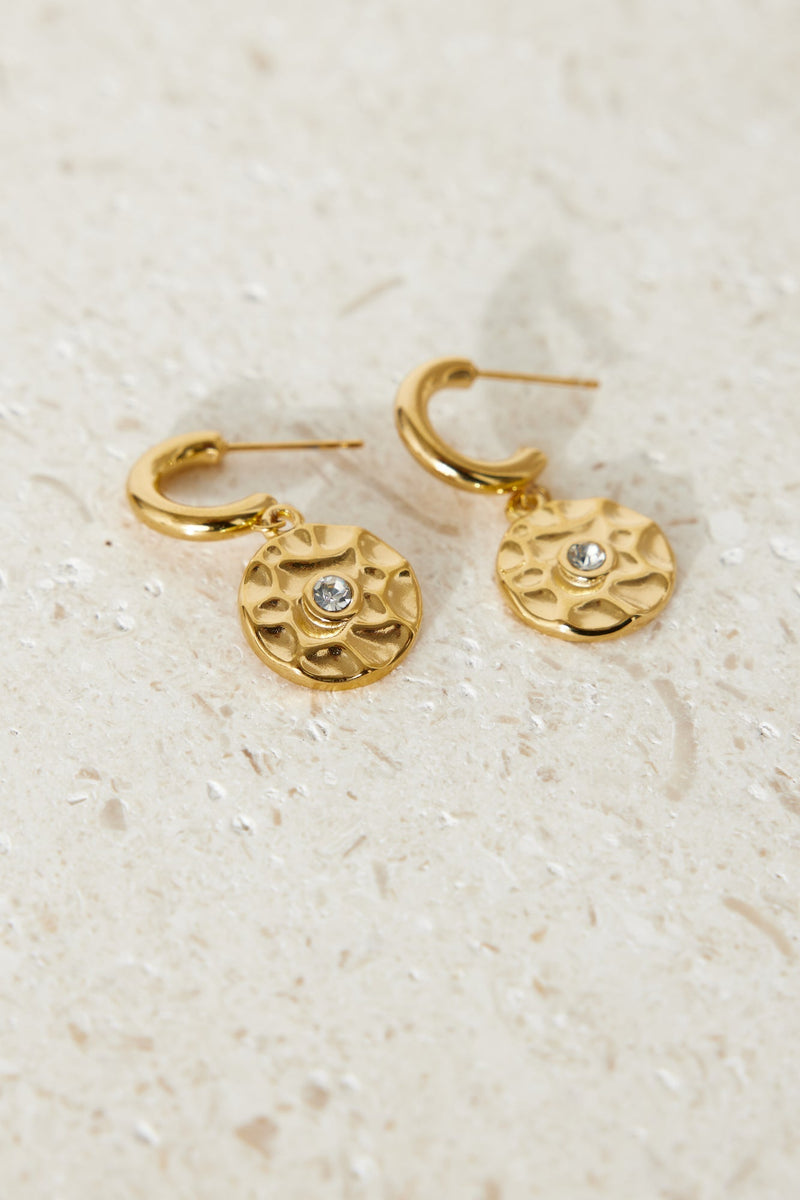 18 Ayar Altın Kaplama Servis Pırlanta Küpe Altın