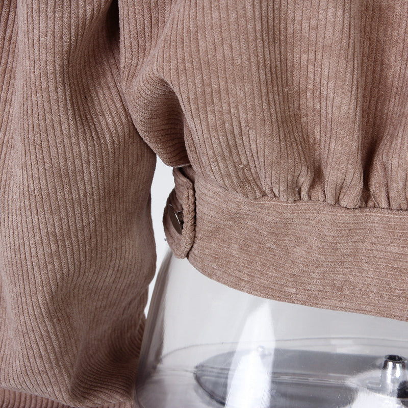 Günlük Kadife Fener Kollu Ceket