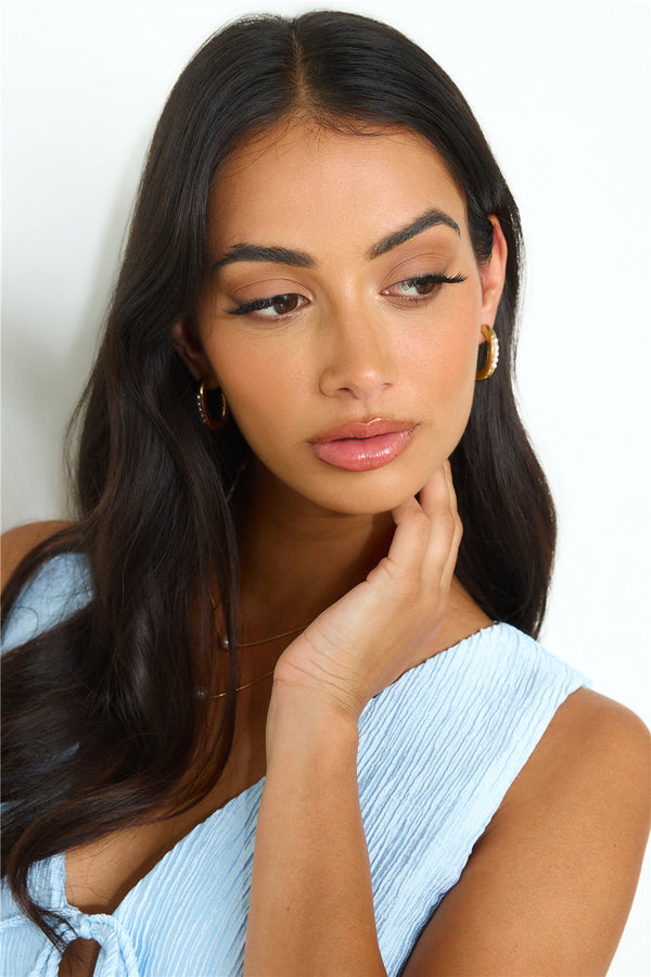 18 Ayar Altın Kaplama Boğucu Halka Küpe Altın