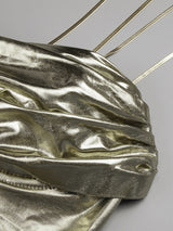 Kazık Yaka Straplez Sırtı Açık Askılı Elbise