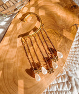 Ay ve Yıldız Kristal Gözyaşı Damlası Kulak Manşetleri