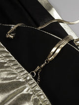 Kazık Yaka Straplez Sırtı Açık Askılı Elbise