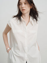 Şık Uzun Kolsuz Gömlek