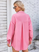 Bahar Bol Kesim Uzun Kollu Denim Gömlek