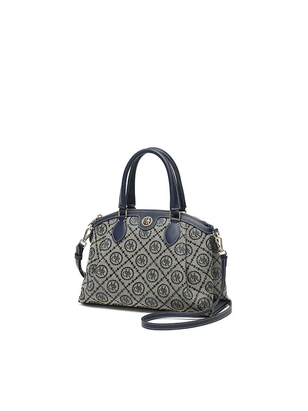 Star Detail Top Handle Tote Crossbody Bag