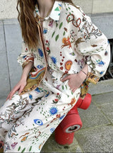 Özellikler Etnik Desenli Bol Lastikli Pantolon-Takım