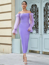 Cazibeli Tek Omuz File Kol Elbise