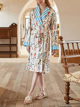 Kayak Sporları Desenli İpek Bornoz Seti