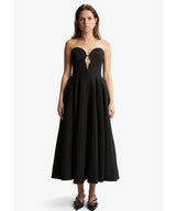 Elegant Retro Inspired Strapless Midi Dress