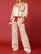 Noel Karakterleri Baskılı Pijama Takımı