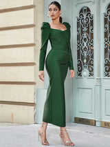 Askısız Puf Kol Bandaj Elbise