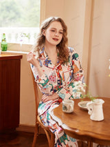 Şirin Kedi Desenli Buz İpeği Uzun Kollu Pijama Takımı