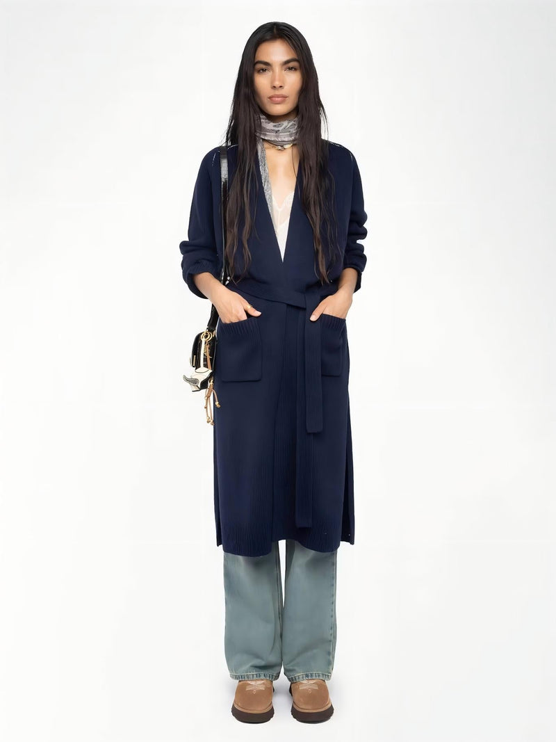 Intarsia Skull Long Cardigan