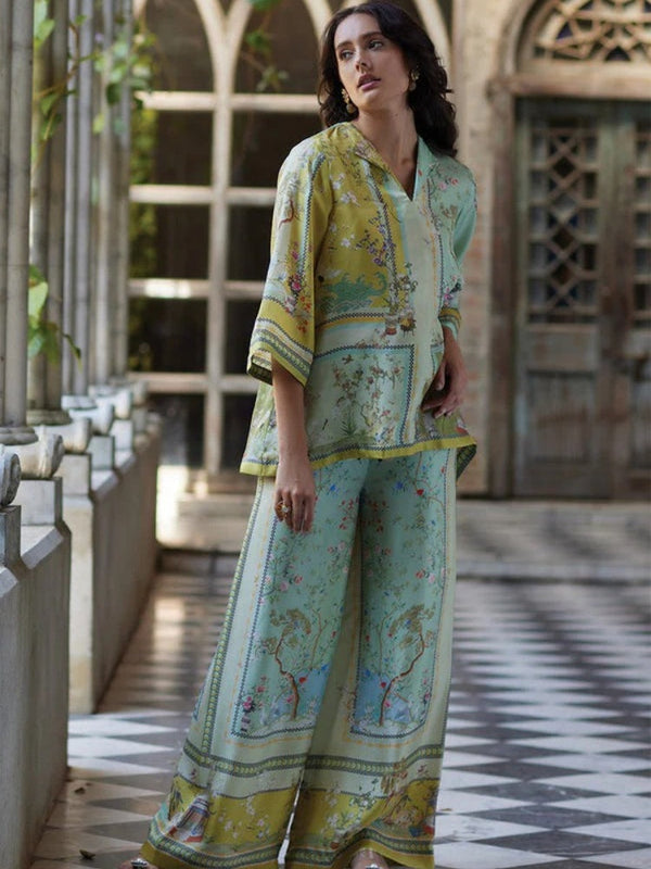 Flair Fusion Flowers Pants Set