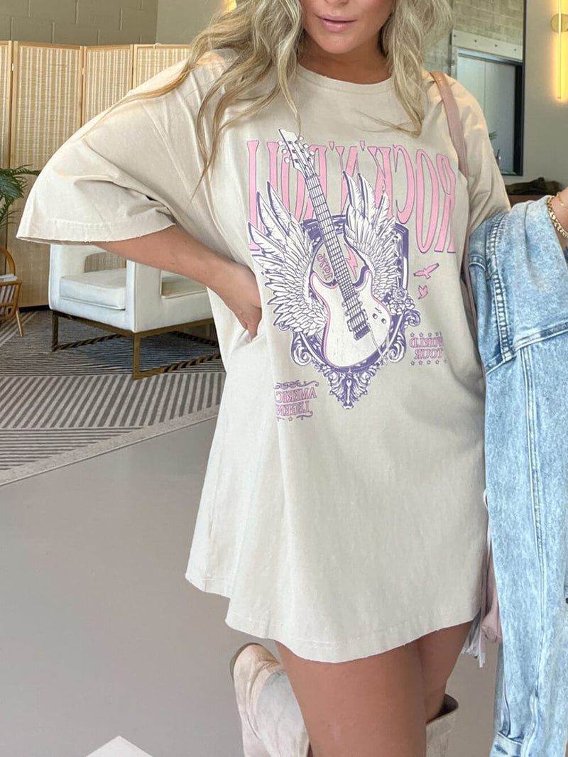 Rock N Roll Legend Tişört Bej