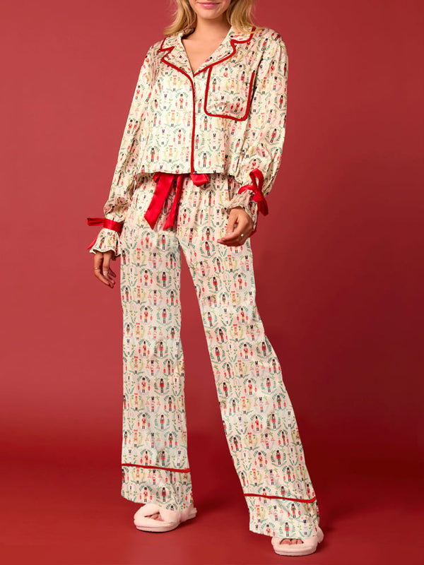 Noel Karakterleri Baskılı Pijama Takımı