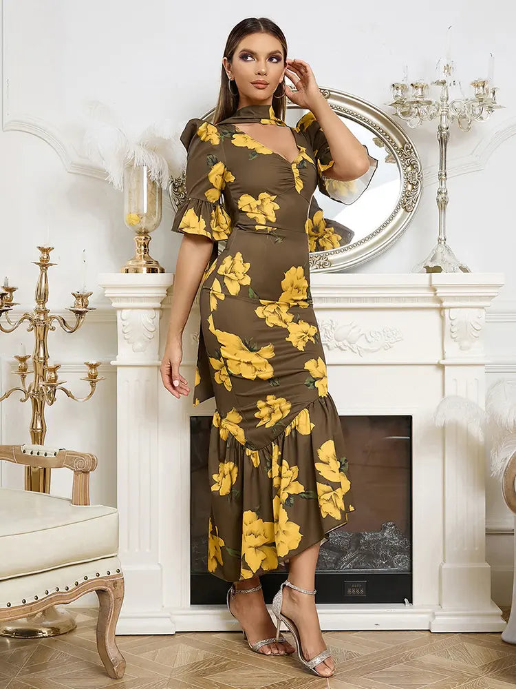 Vintage Puf Kol Dar Elbise