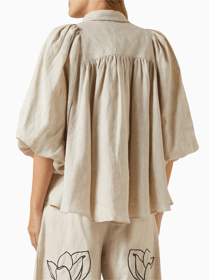 Günlük Keten Çiçekli Takım