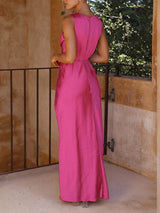 Moda Derin V Kolsuz Sırtı Açık Elbise