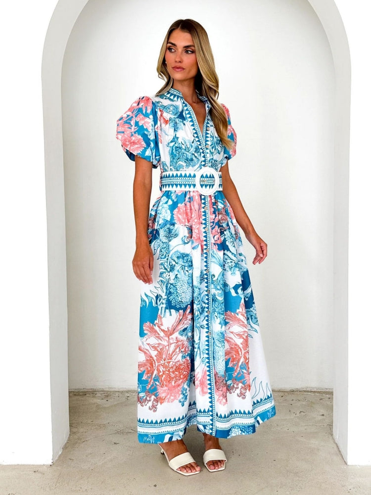 Positioning Tie Print Dress