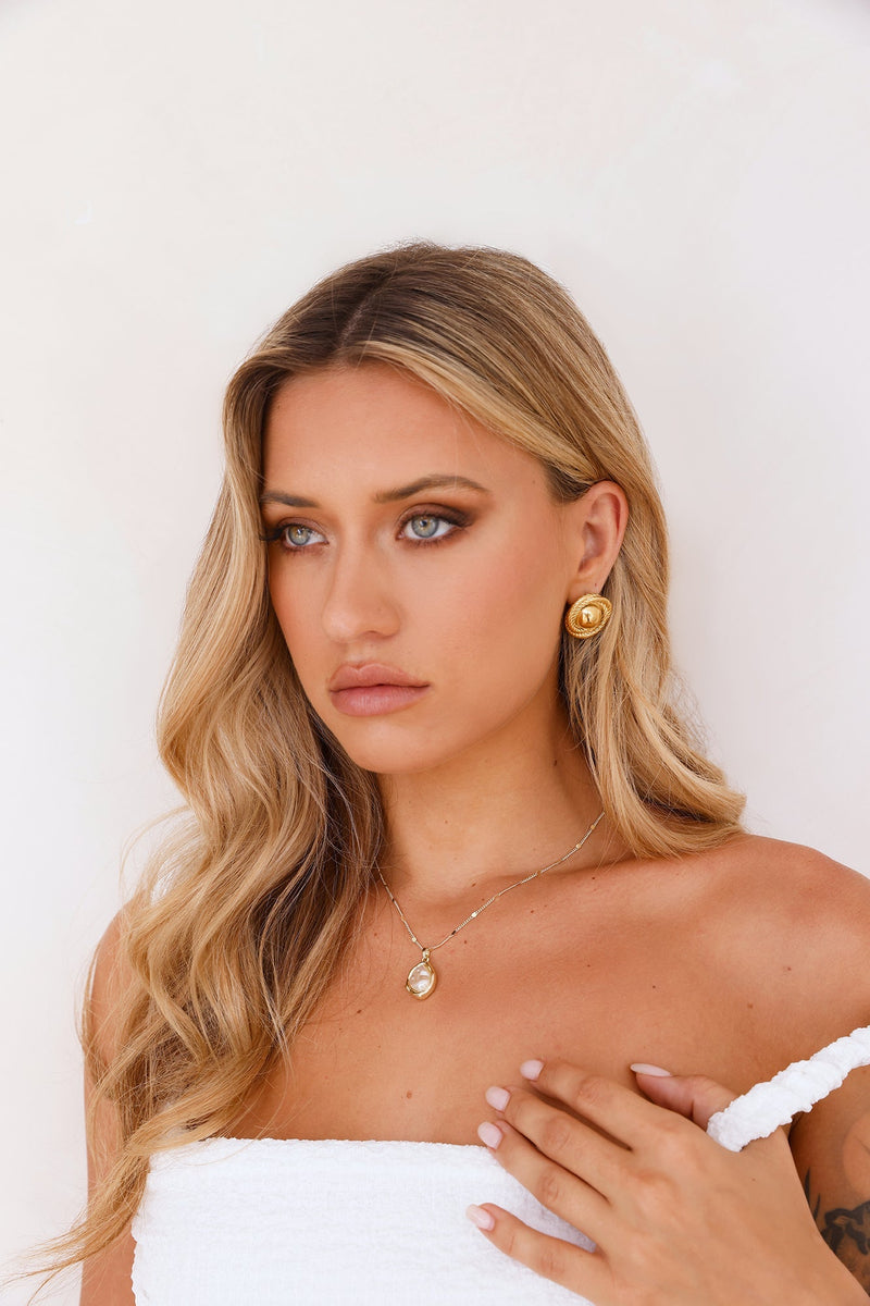 18 Ayar Altın Kaplama Benzersiz İnci Kolye Altın