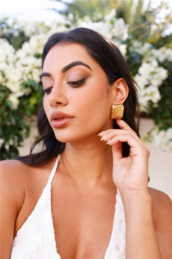 18 Ayar Altın Kaplama Minder Küpe Altın