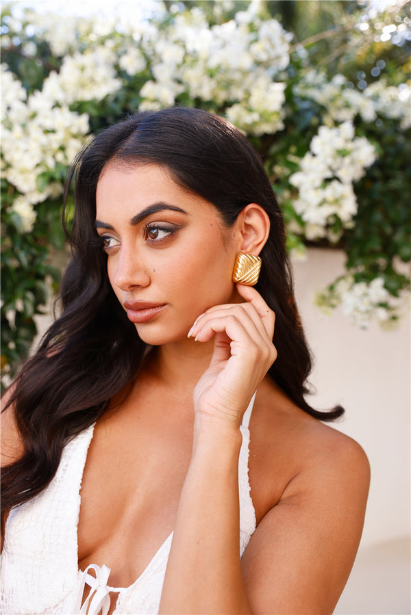 18 Ayar Altın Kaplama Minder Küpe Altın