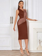 Tek Omuzlu Pembe Asimetrik Akşam Elbisesi